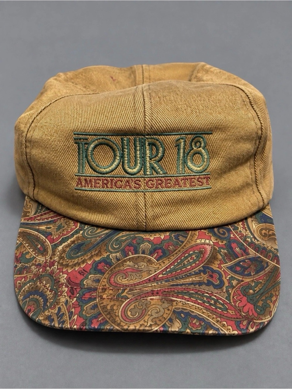 Tour 18 "America's Greatest" Tan Paisley Baseball Cap